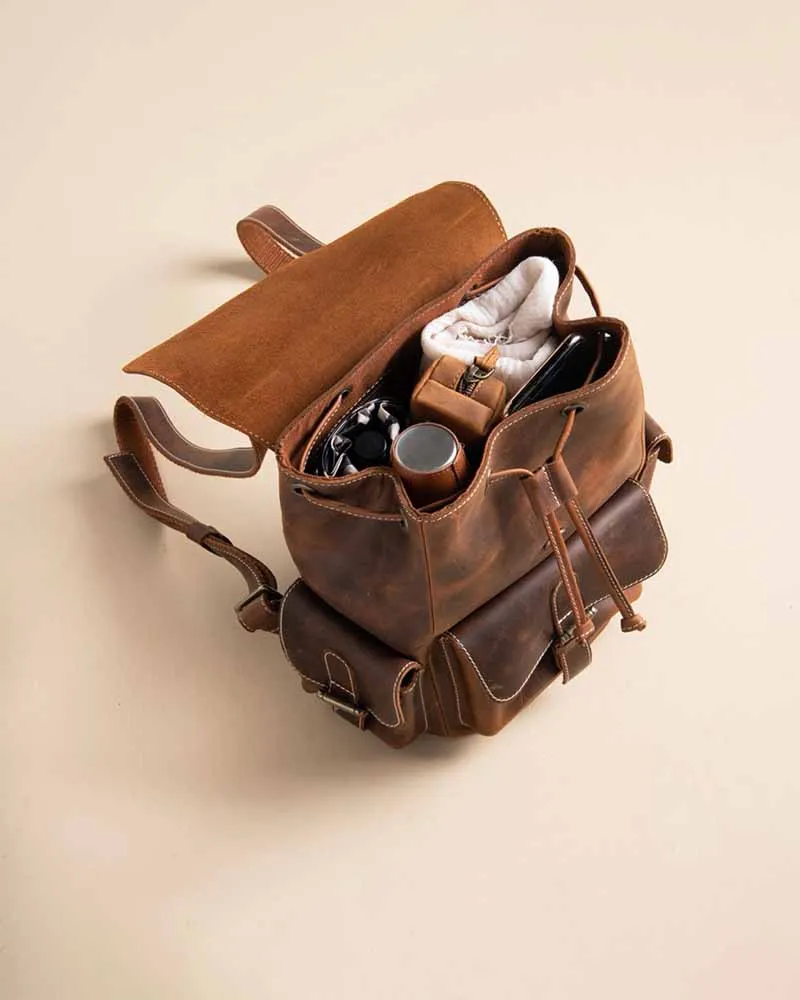 THE PRICY MULTI POCKETS MINI LEATHER BACKPACK