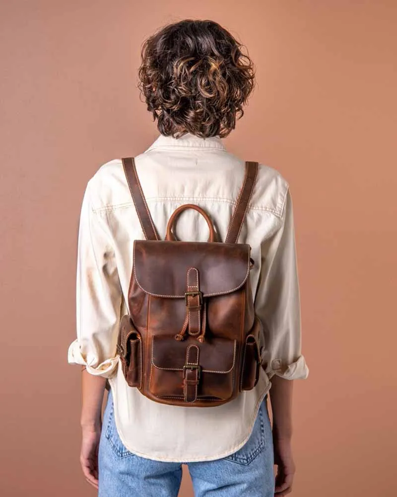 THE PRICY MULTI POCKETS MINI LEATHER BACKPACK