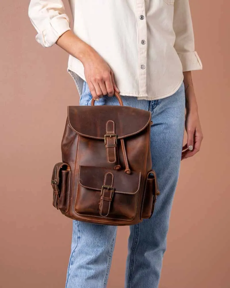 THE PRICY MULTI POCKETS MINI LEATHER BACKPACK