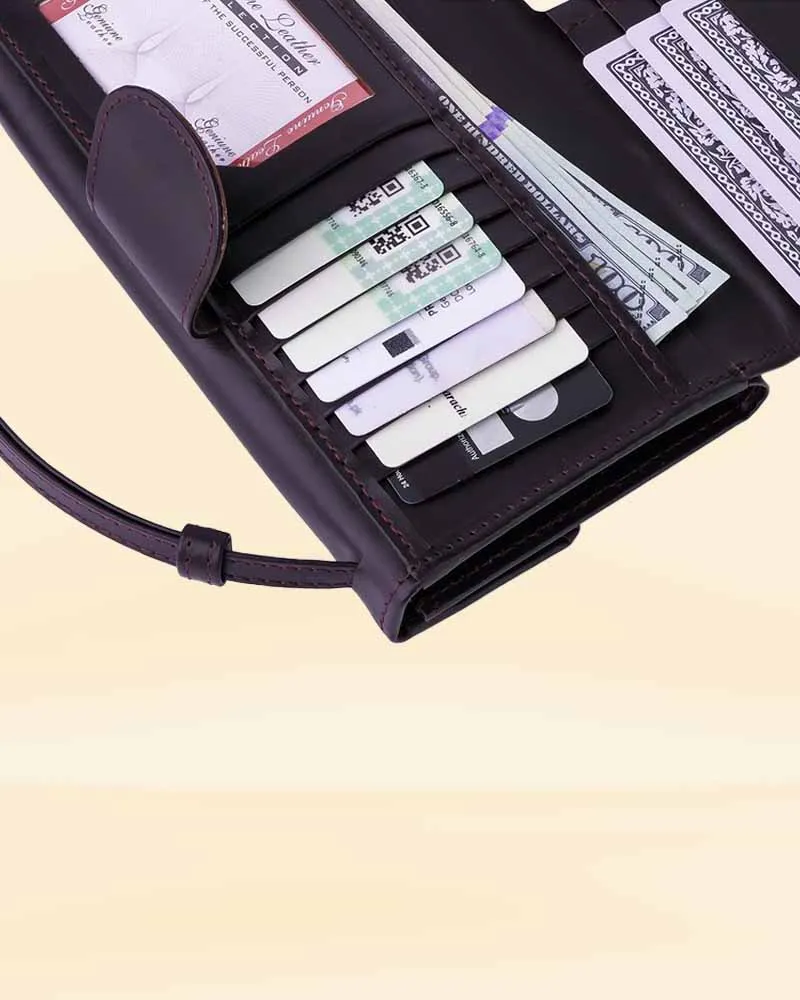 The Pricy Women Handle Leather Clutch Wallet