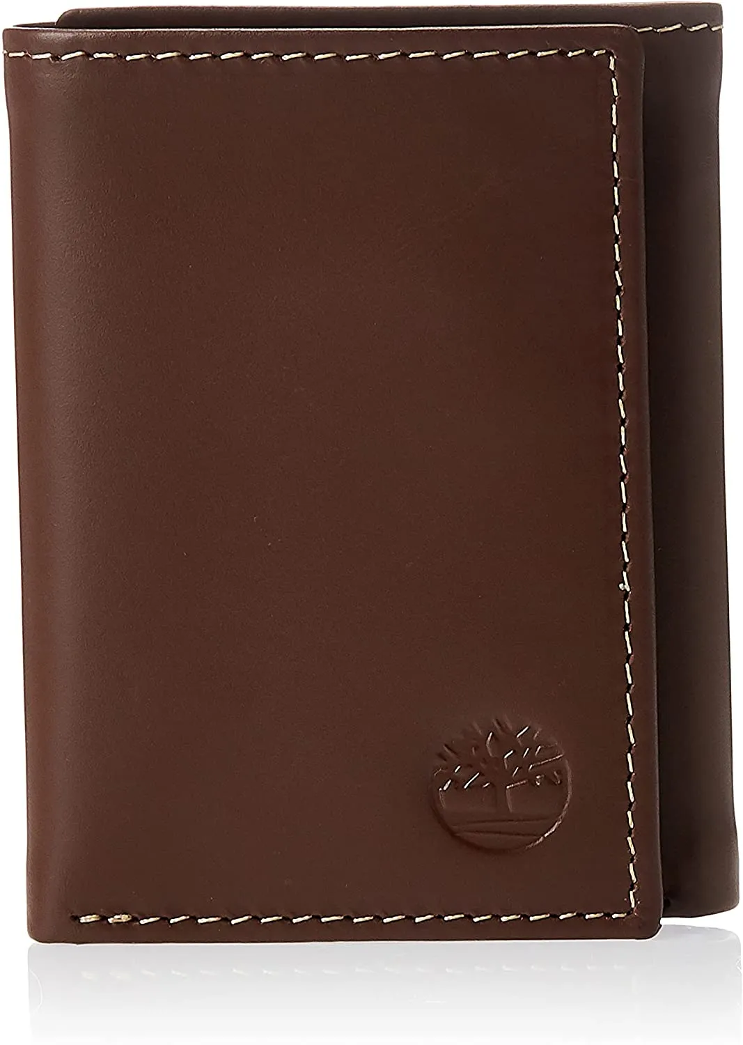 Timberland Men's Leather Trifold Wallet with ID Window Brown D77221/01