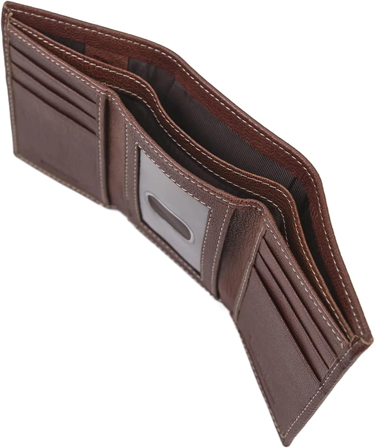 Timberland Men's Leather Trifold Wallet with Id Window Brown D97018