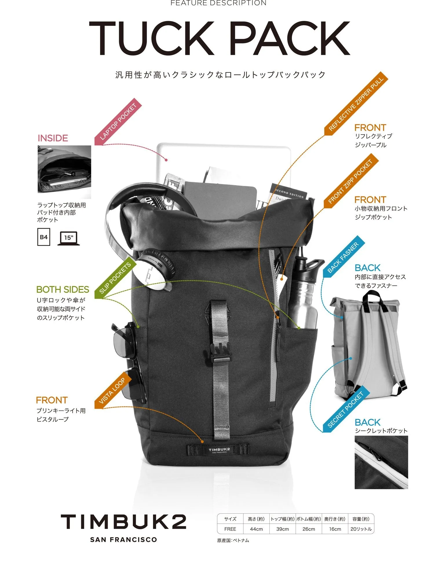 Timbuk2 Tuck Pack, OS, Toxic, One Size
