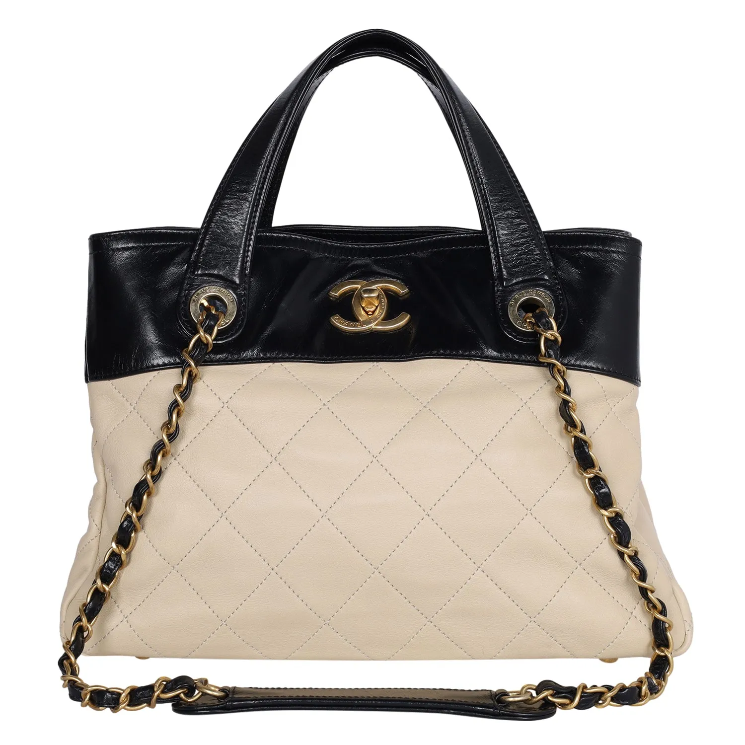 Top Handle Quilted Leather Shoulder Bag