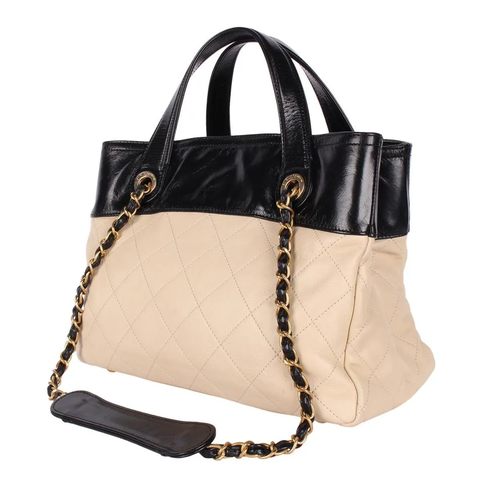 Top Handle Quilted Leather Shoulder Bag