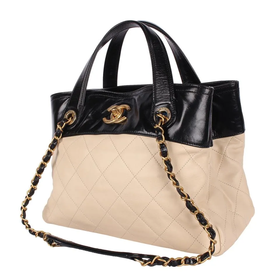 Top Handle Quilted Leather Shoulder Bag