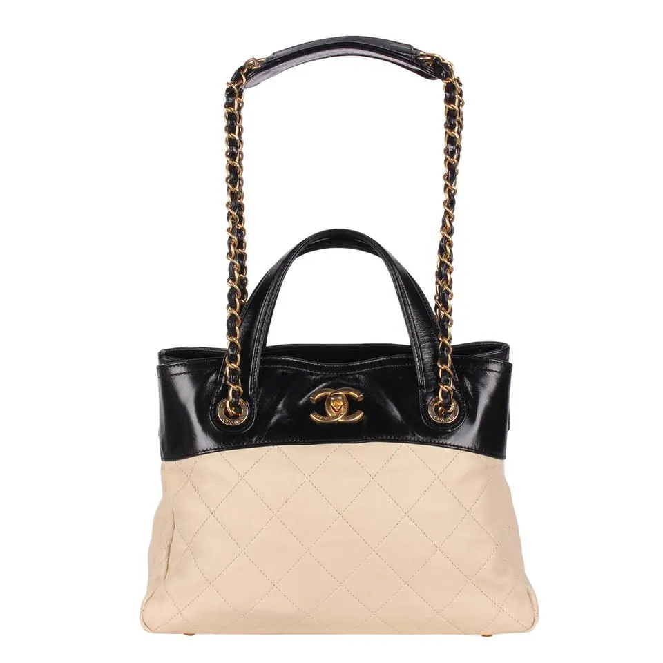 Top Handle Quilted Leather Shoulder Bag