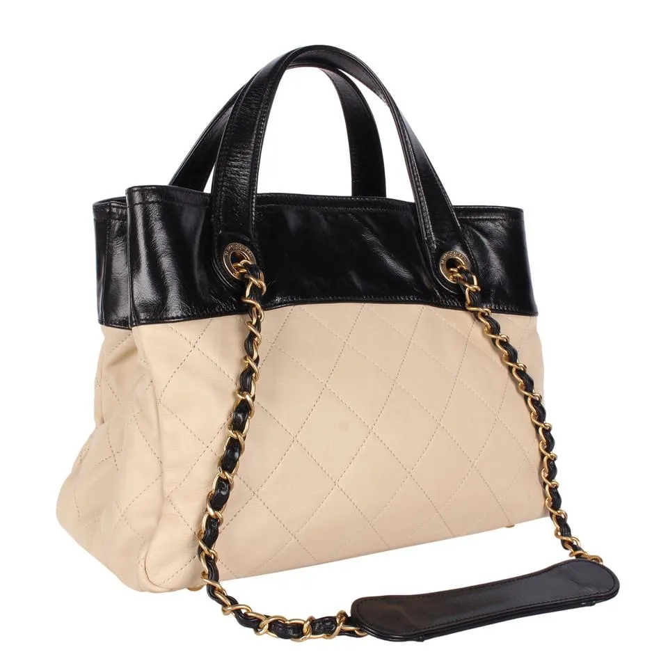 Top Handle Quilted Leather Shoulder Bag