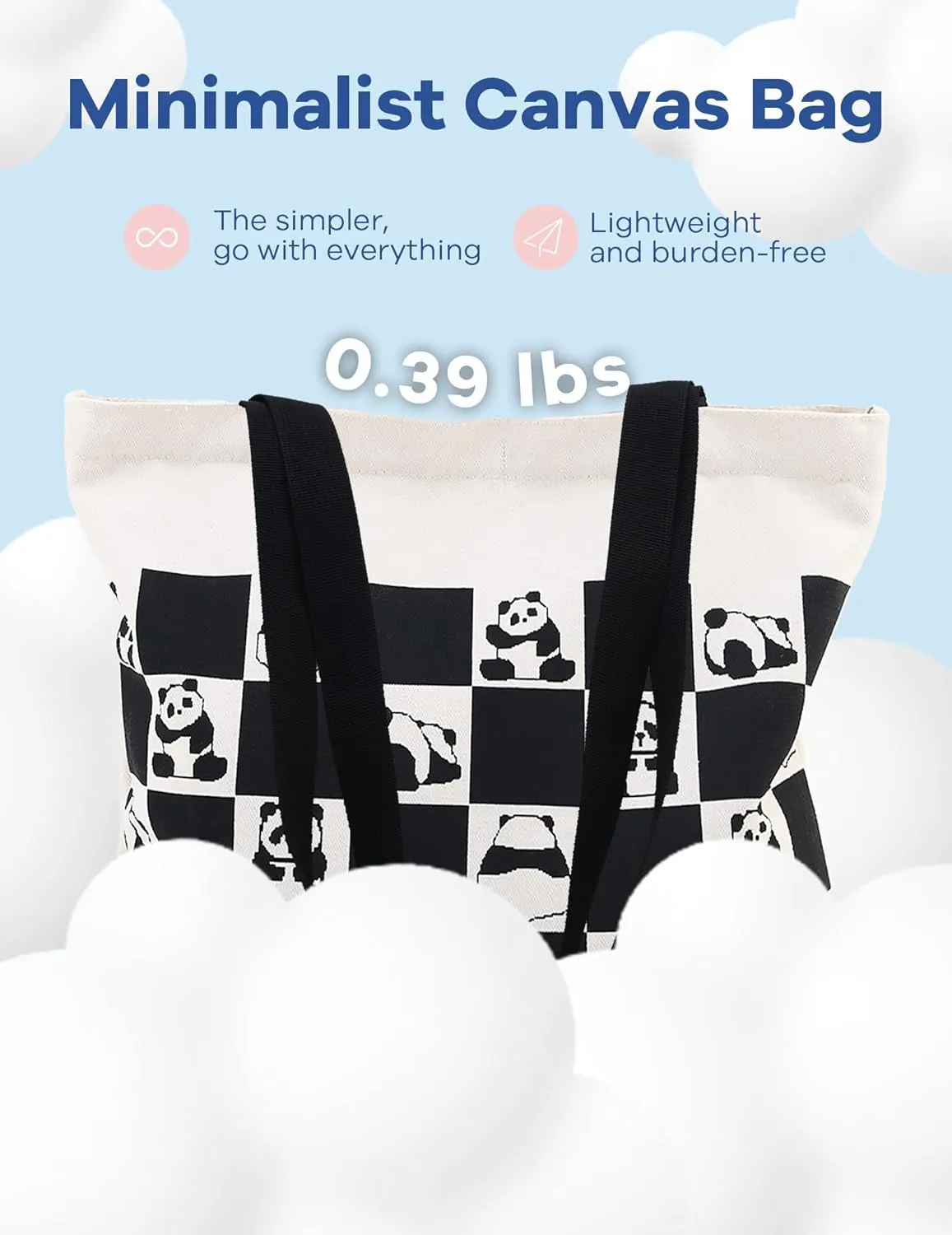Tote Bag Aesthetic Canvas Handbags with Zipper for Women Travel Shoulder Bags Purses with compartments