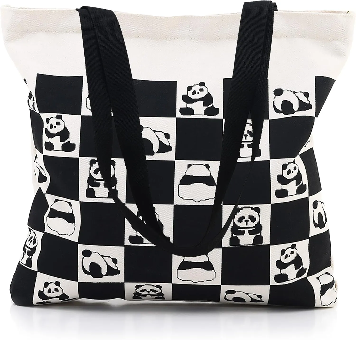 Tote Bag Aesthetic Canvas Handbags with Zipper for Women Travel Shoulder Bags Purses with compartments