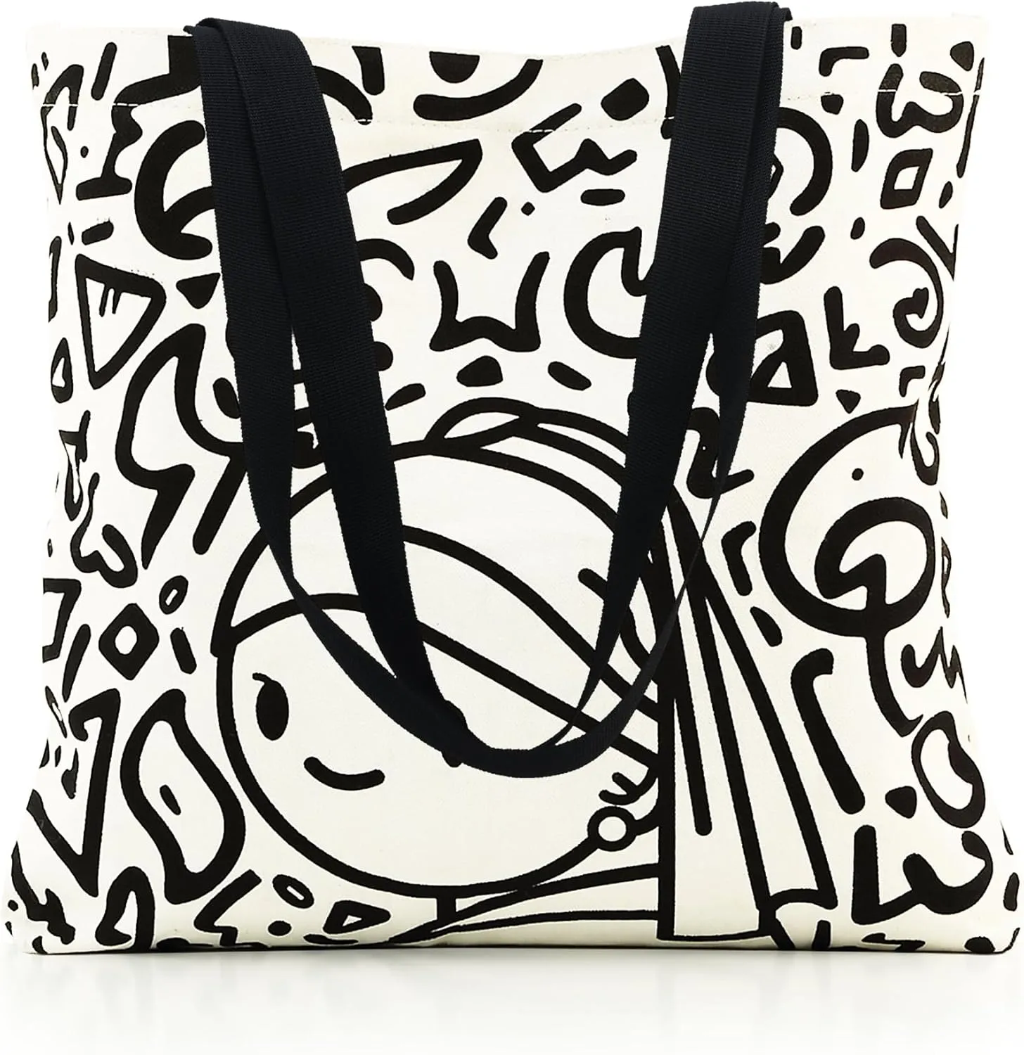 Tote Bag Aesthetic Canvas Handbags with Zipper for Women Travel Shoulder Bags Purses with compartments