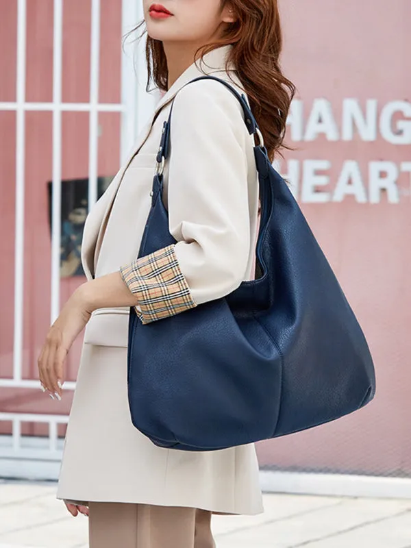 Tote Shoulder Hobo Bag in Faux Leather