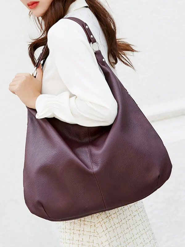 Tote Shoulder Hobo Bag in Faux Leather