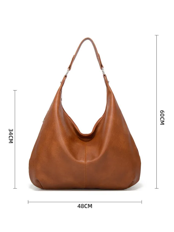 Tote Shoulder Hobo Bag in Faux Leather