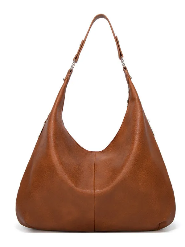 Tote Shoulder Hobo Bag in Faux Leather