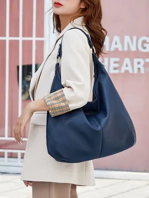 Tote Shoulder Hobo Bag in Faux Leather