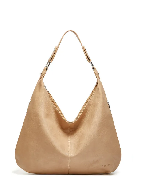 Tote Shoulder Hobo Bag in Faux Leather