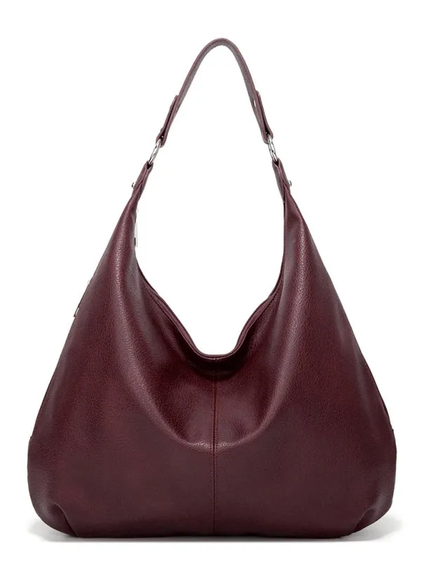 Tote Shoulder Hobo Bag in Faux Leather