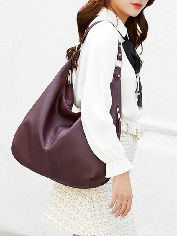 Tote Shoulder Hobo Bag in Faux Leather
