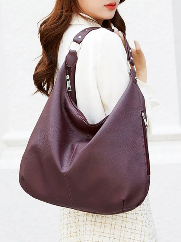 Tote Shoulder Hobo Bag in Faux Leather
