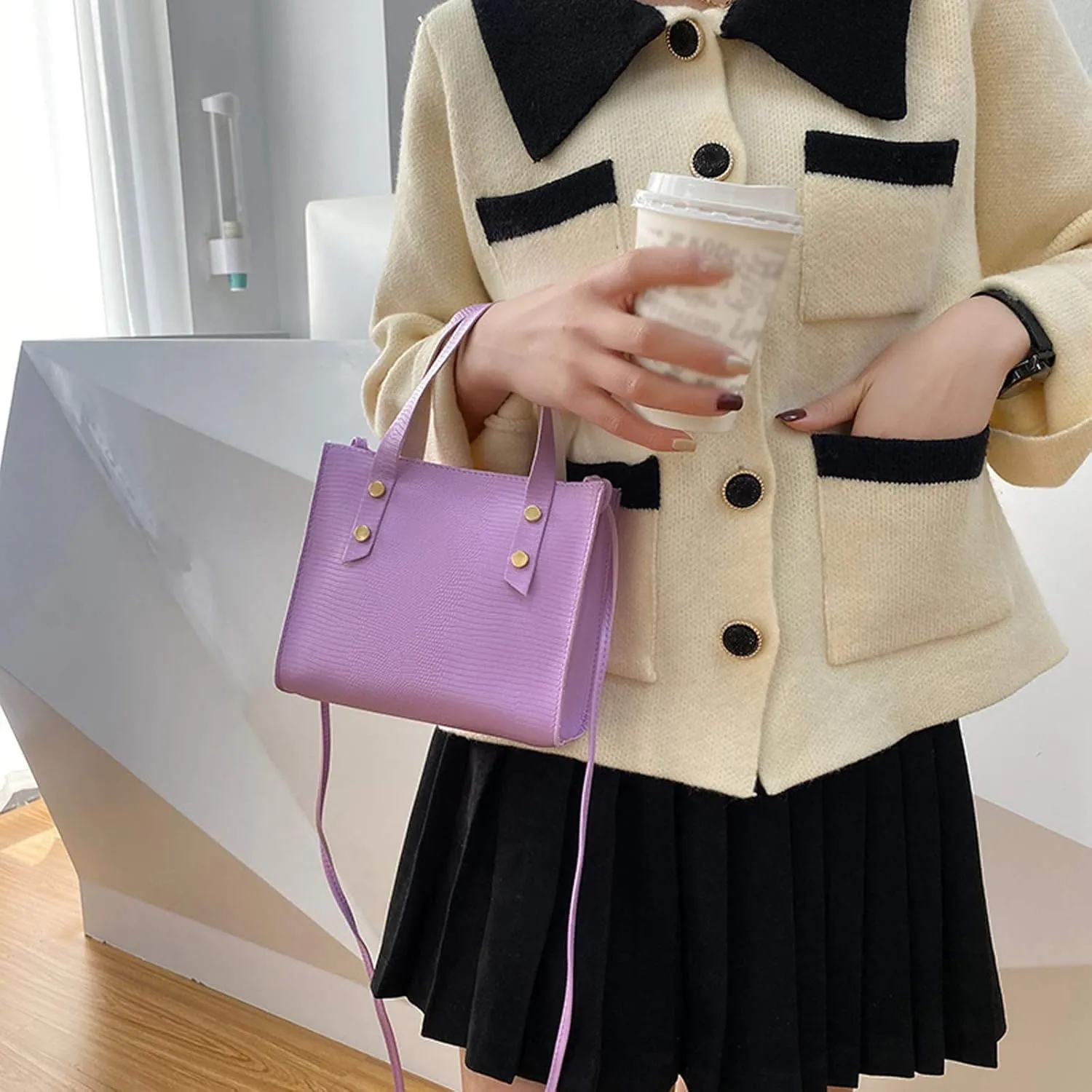 Tote Top Handle Satchel Bags for Women Purses and Handbags Satchel Tote Shoulder Bags Lightweight Work Bag(Purple)