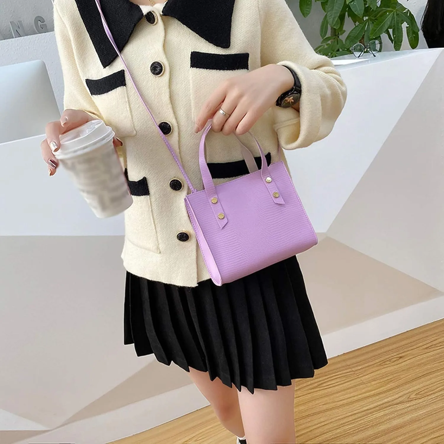 Tote Top Handle Satchel Bags for Women Purses and Handbags Satchel Tote Shoulder Bags Lightweight Work Bag(Purple)