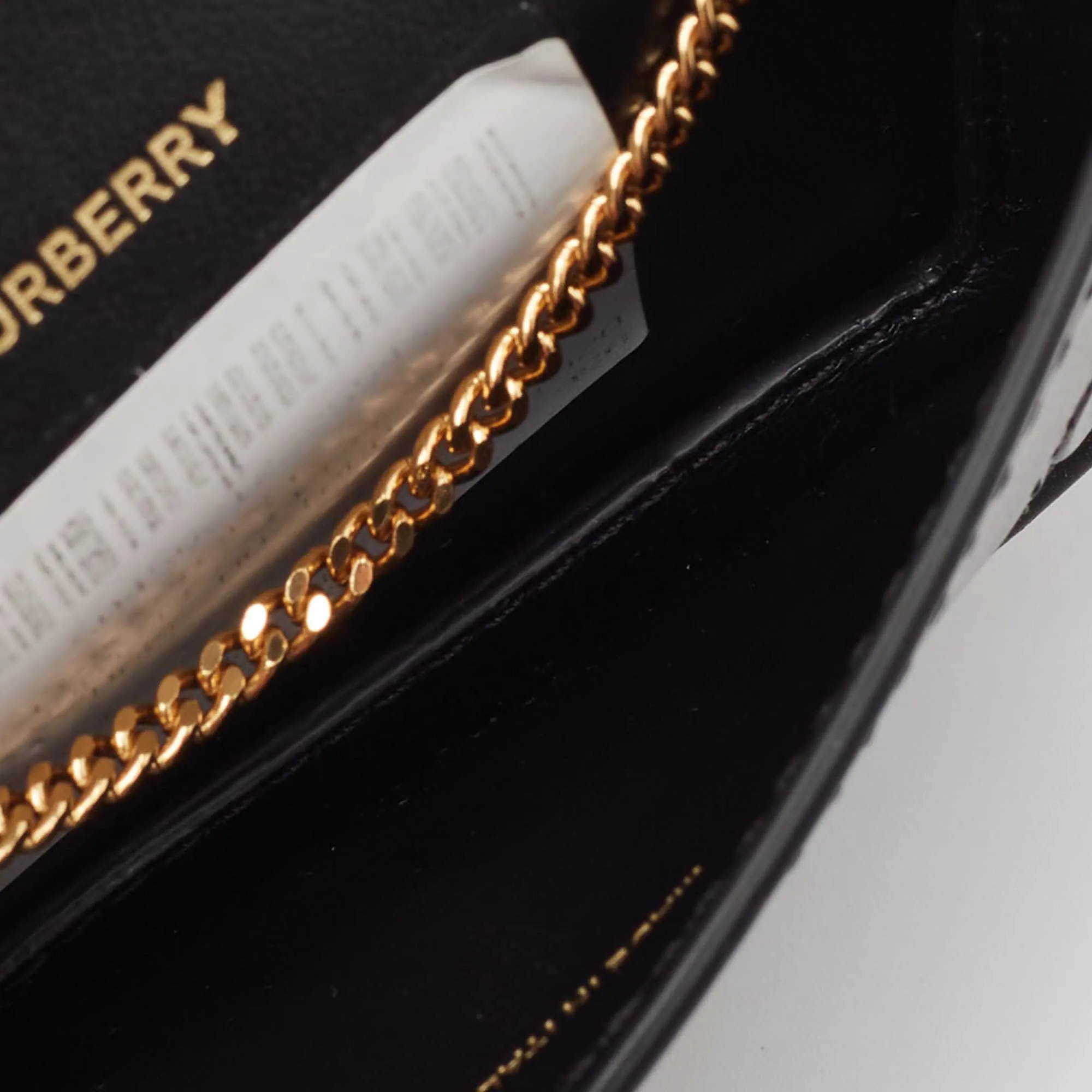 Trendy Inspired Burberry Black/brown Leopard Print Leather Jody Chain Card Case