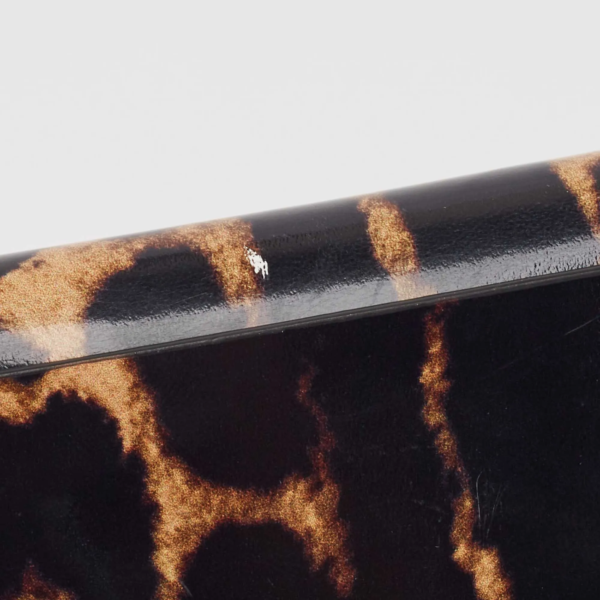 Trendy Inspired Burberry Black/brown Leopard Print Leather Jody Chain Card Case