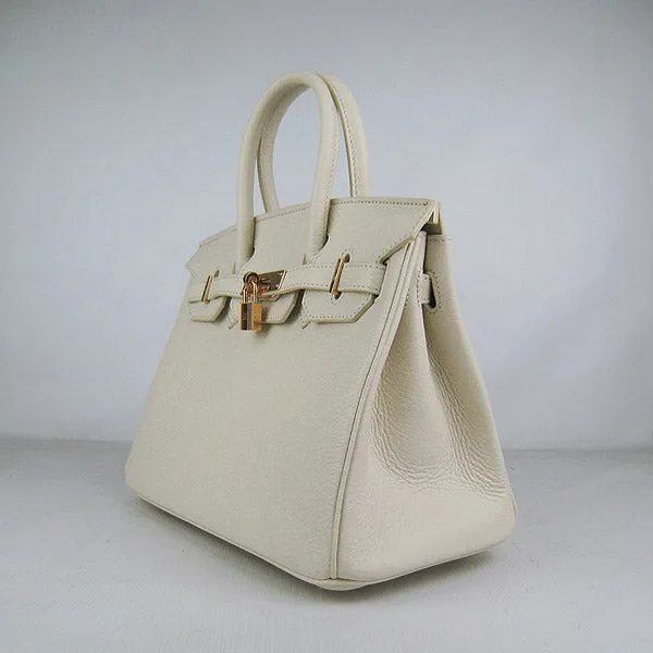 Trendy Inspired Hermes Birkin 30cm Togo Leather Handbags Beige Golden