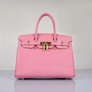 Trendy Inspired Hermes Birkin 30cm Togo Leather Handbags Cherry Pink Golden