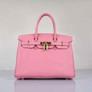 Trendy Inspired Hermes Birkin 30cm Togo Leather Handbags Cherry Pink Golden