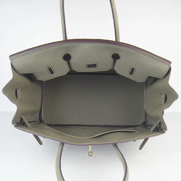 Trendy Inspired Hermes Birkin 30cm Togo Leather Handbags Dark Grey Golden