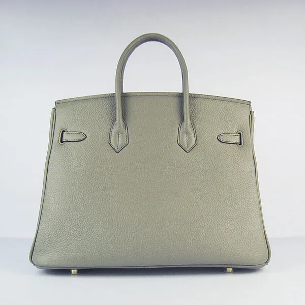 Trendy Inspired Hermes Birkin 30cm Togo Leather Handbags Dark Grey Golden