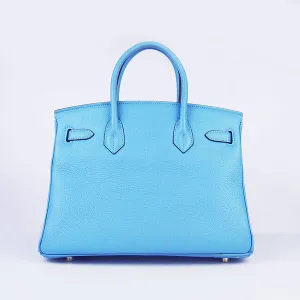 Trendy Inspired Hermes Birkin 30cm Togo Leather Handbags Light Blue Golden