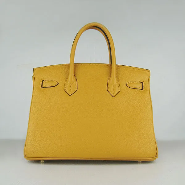Trendy Inspired Hermes Birkin 30cm Togo Leather Handbags Yellow Golden