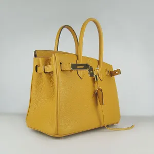 Trendy Inspired Hermes Birkin 30cm Togo Leather Handbags Yellow Golden