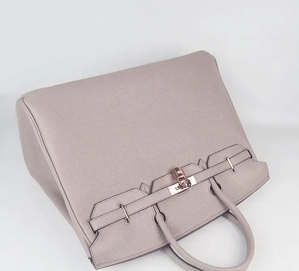 Trendy Inspired Hermes Birkin 35cm Togo Leather Handbags 6099 Grey Golden
