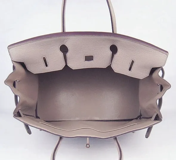 Trendy Inspired Hermes Birkin 35cm Togo Leather Handbags 6099 Grey Golden