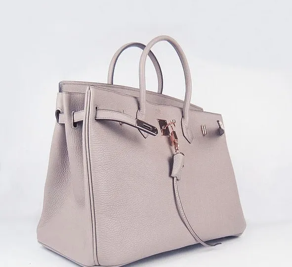 Trendy Inspired Hermes Birkin 35cm Togo Leather Handbags 6099 Grey Golden