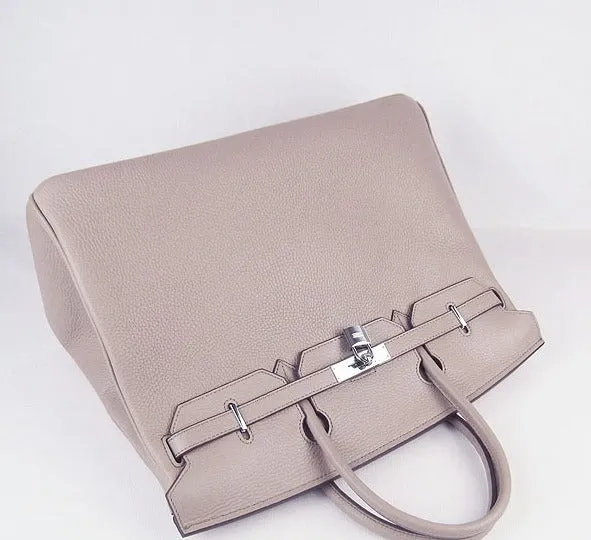 Trendy Inspired Hermes Birkin 35cm Togo Leather Handbags 6099 Grey Silver