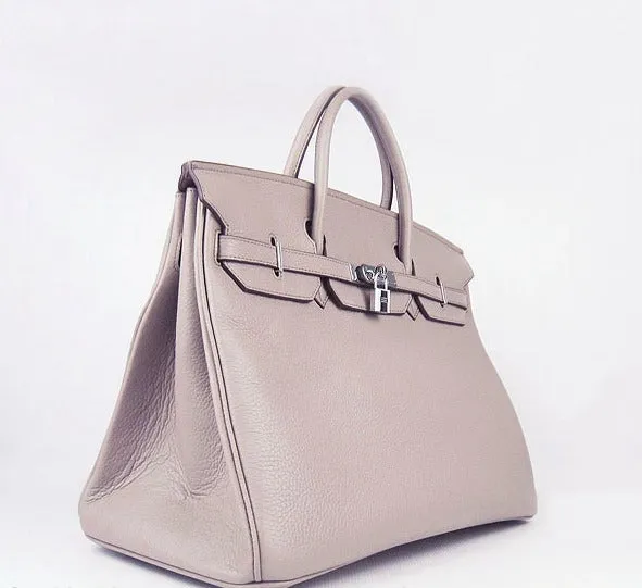 Trendy Inspired Hermes Birkin 35cm Togo Leather Handbags 6099 Grey Silver