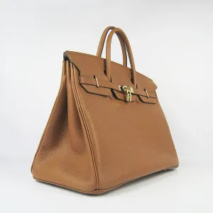 Trendy Inspired Hermes Birkin 35cm Togo Leather Handbags 6099 Light Coffee Golde