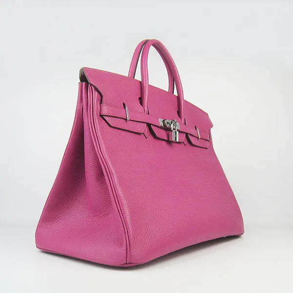 Trendy Inspired Hermes Birkin 35cm Togo Leather Handbags 6099 Peach Silver