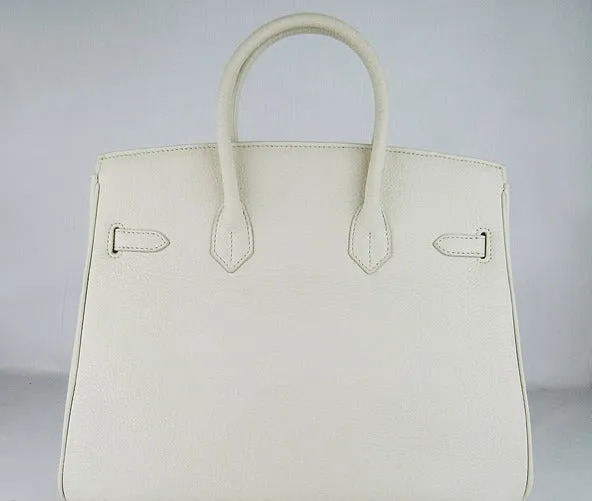 Trendy Inspired Hermes Birkin 35cm Togo Leather Handbags Beige Silver