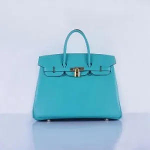 Trendy Inspired Hermes Birkin 35cm Togo Leather Handbags Emerald Green Golden
