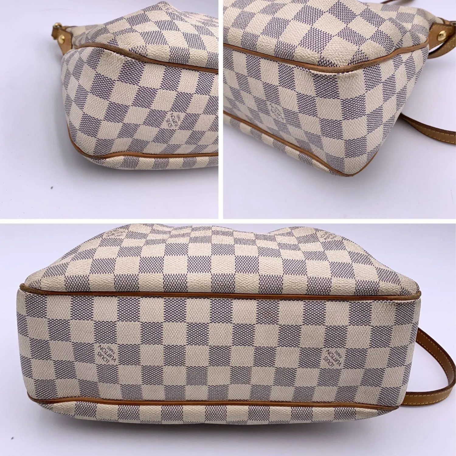 Trendy Inspired Louis Vuitton Damier Azur Canvas Siracusa Pm Shoulder Bag