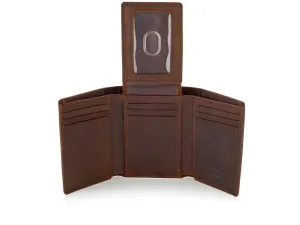 Trifold Leather Wallet for Men with ID Holder and RFID Blocking (Brown)