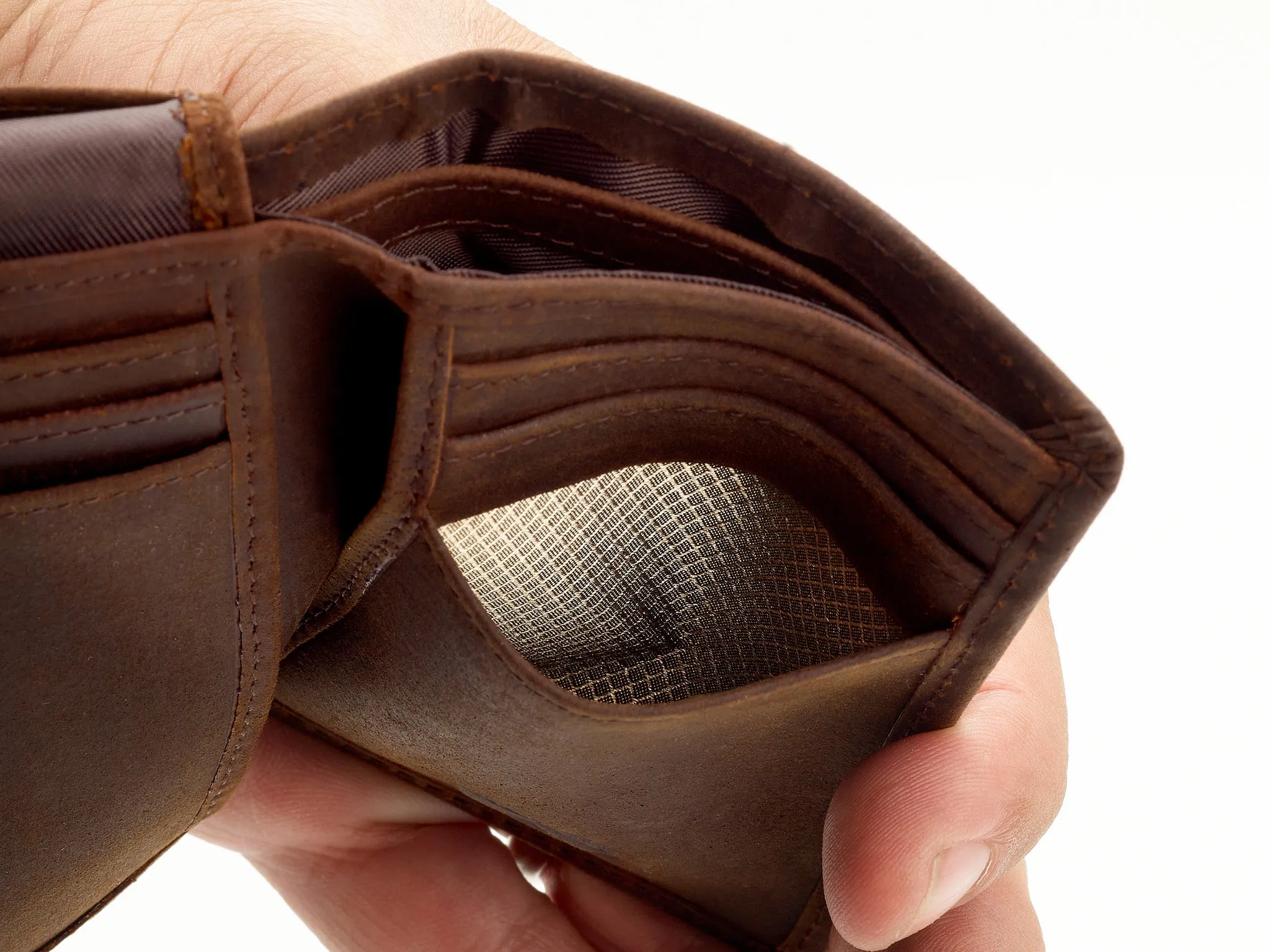 Trifold Leather Wallet for Men with ID Holder and RFID Blocking (Brown)