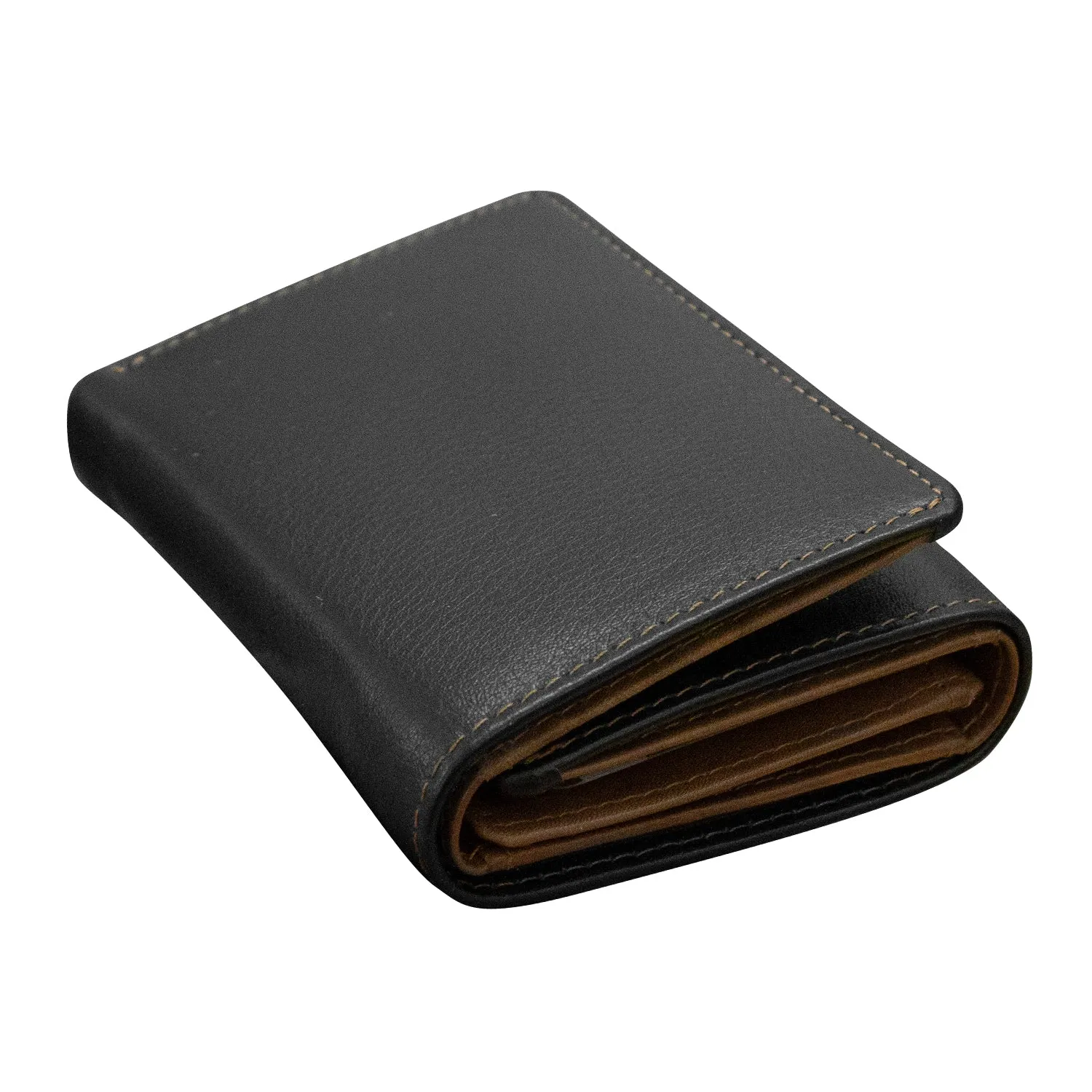 Trifold Men's Wallet with Middle Flip I.D. Window