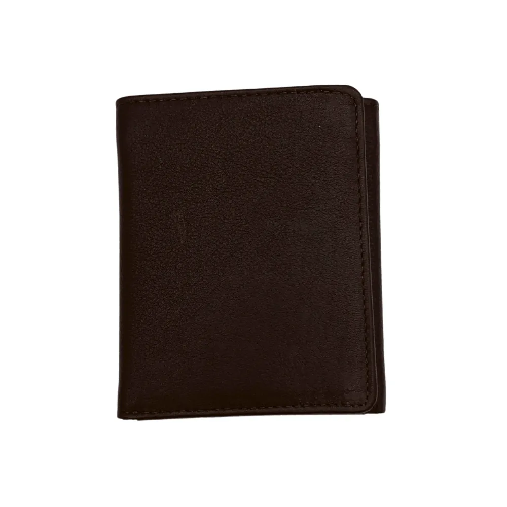 Trifold Wallet 12 Credit Card Slots Zipper Pouch with Genuine Leather - 8003 - Multi Colours